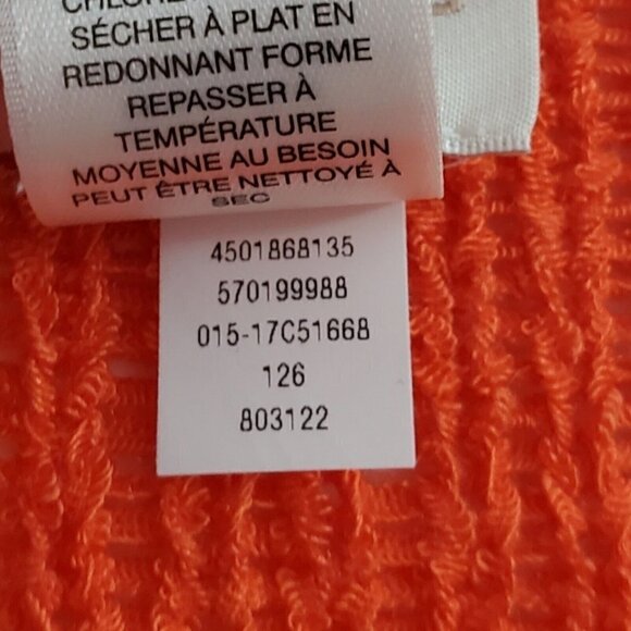 Chicos Fringe Cardigan Sweater‎ 0 Small Orange Tassel Boho Crochet Open Front - Picture 7 of 11